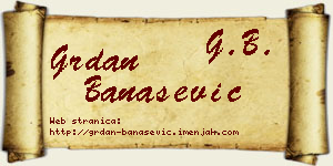 Grdan Banašević vizit kartica